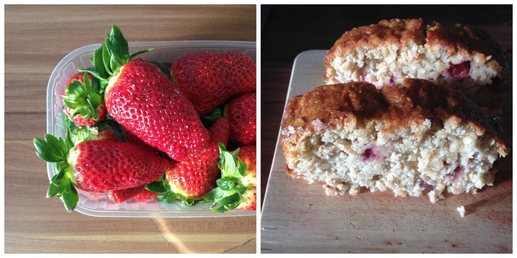 Strawberries = strawberry, banana and oat bread.
